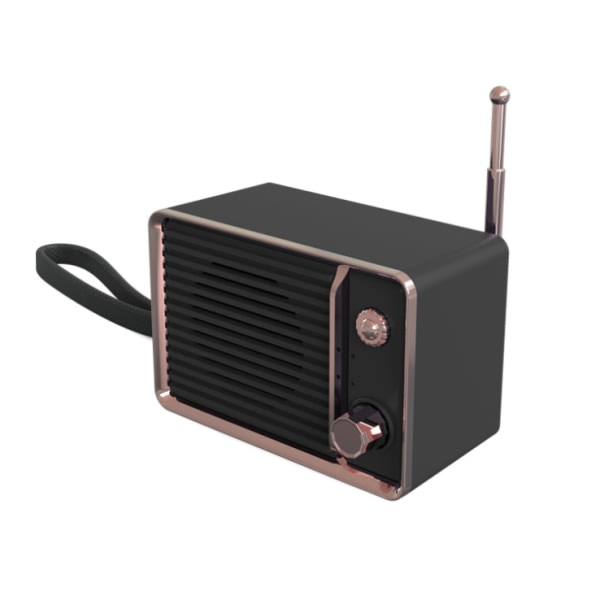 Retro langaton Bluetooth-kaiutin, söpö kannettava minikaiutin (musta)