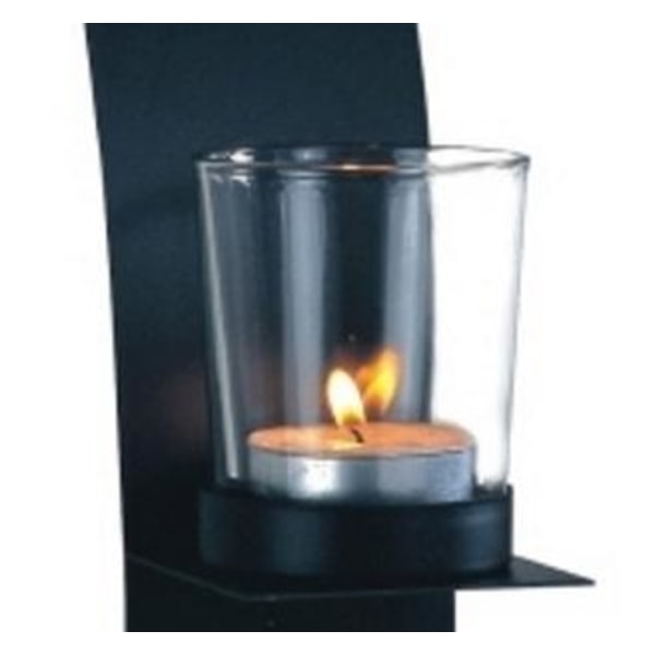 Lampett vegglampe bue smijern 2-p lykt lysestake vegglysestake Black Svart