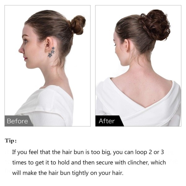 TG Falsk Hårförlängning Hårförlängning för Kvinnor Chignon Vågigt Toppknuten Hästsvans Beige
