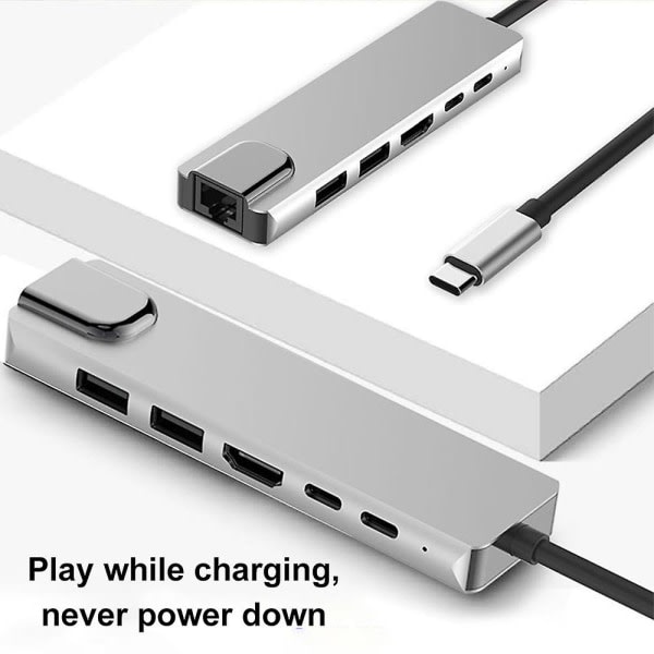 6-i-1 type C HDMI-adapter med 87W USB-C PD-power