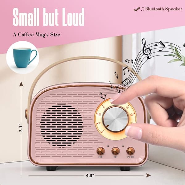 Retro Mini Bluetooth-högtalare, Bärbar Trådlös Högtalare Med Bluetooth 5.0, För Hem, Resor Och Camping, Mörkgrön