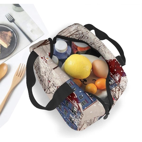 Matpakkeboks Isolerte Matpakke Tote God Julgran Mønster Picknickveske Matpakke Håndveske For Skole Arbeid Kontor - Voksne Og Barn