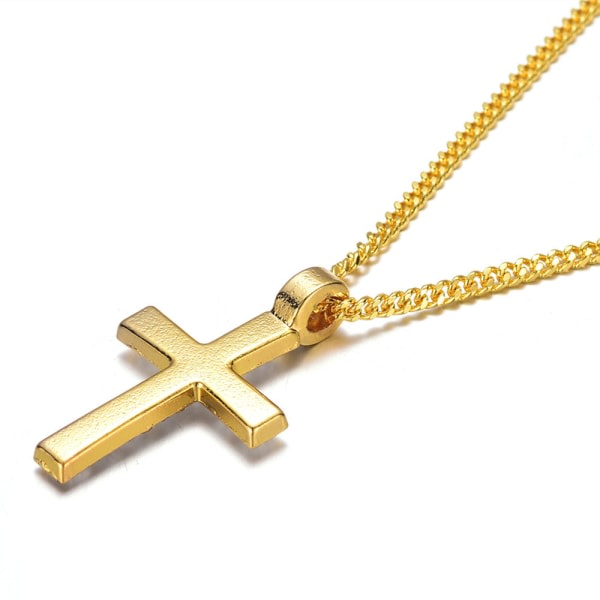 TG Elegant Stilrent Kors Halsband Guld