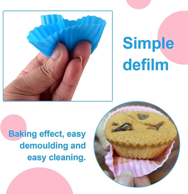 24 stk silikoneforme til muffins, cupcake- og muffinforme, genanvendelige muffinforme, silikonebageforme (24 stk) tilfældig tilfældig farve