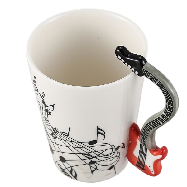 Kreativ musik-stil gitarrmugg i keramikk kaffe te melkestickskopp med håndtak kaffekopp nyhet