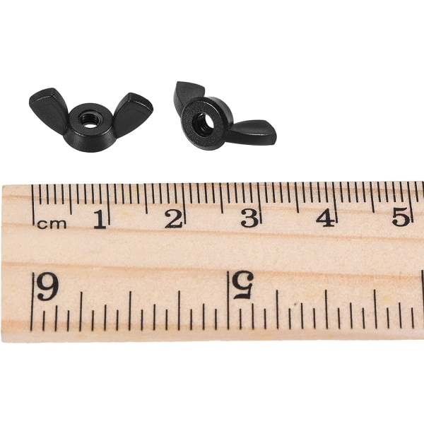 M3 Vingmutter Nylon Finger Twist Festeskruer Svart 25-pakning