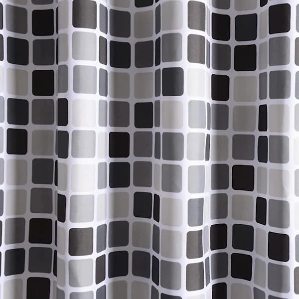 Duschdraperi Mögelresistent Antibakteriellt Vattentätt Polyester för Badrum 200 x 220 cm Svart Grått Mönster