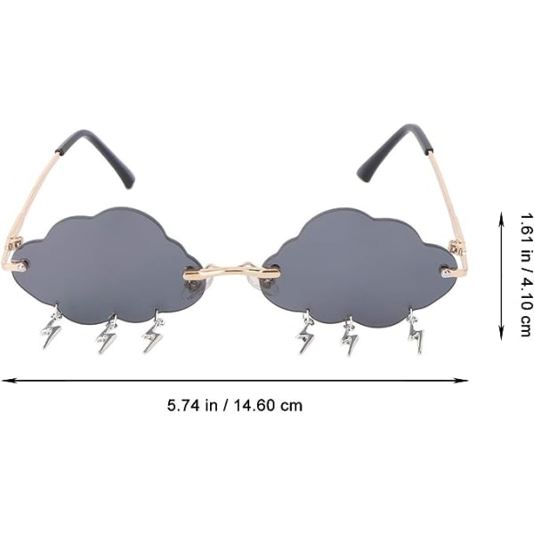 Galaxy Båglösa UV-beskyttelsessolglasögon med molnform og Flash Aviator-glasögon (grå) farge 5