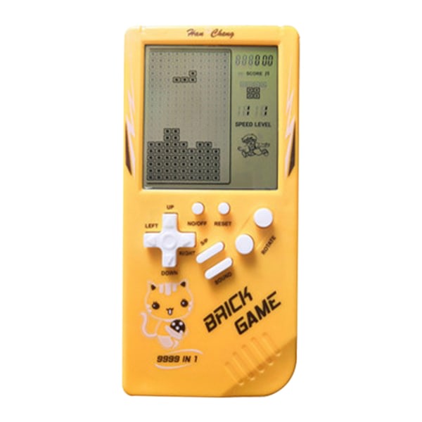 Retro Classic Childhood Tetris Håndholdt spilkonsol Videospelleksak Pædagogisk leksak gul