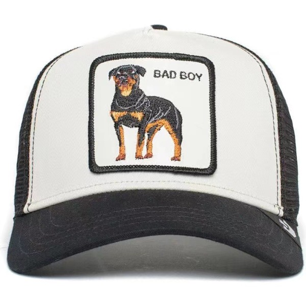 Svart Panter Mesh Keps för Vuxna Sommar Baseballkeps Truckerkeps White BADBOY
