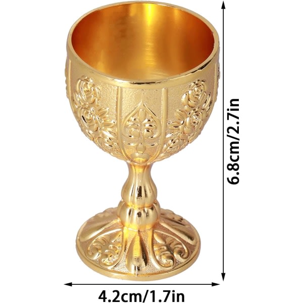 Galaxy 2st Royal Chalice Präglad Cup, Vintage Handgjord Bägare Bägare med Mönster (Pumpa guld) Guld