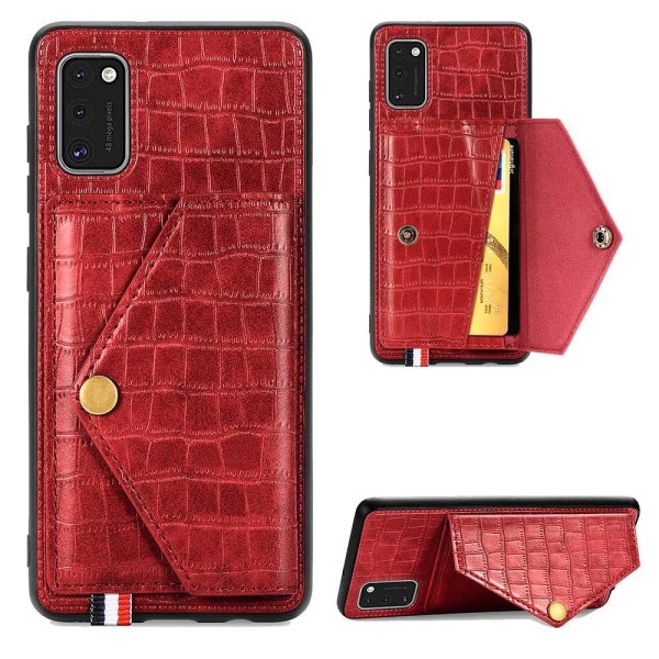 TG Samsung Galaxy A41 - Stilrent Skal ja Korthållare Röd Röd