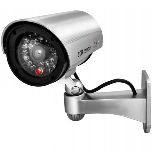 TG Falsk Övervakningskamera med LED-belysning Silver