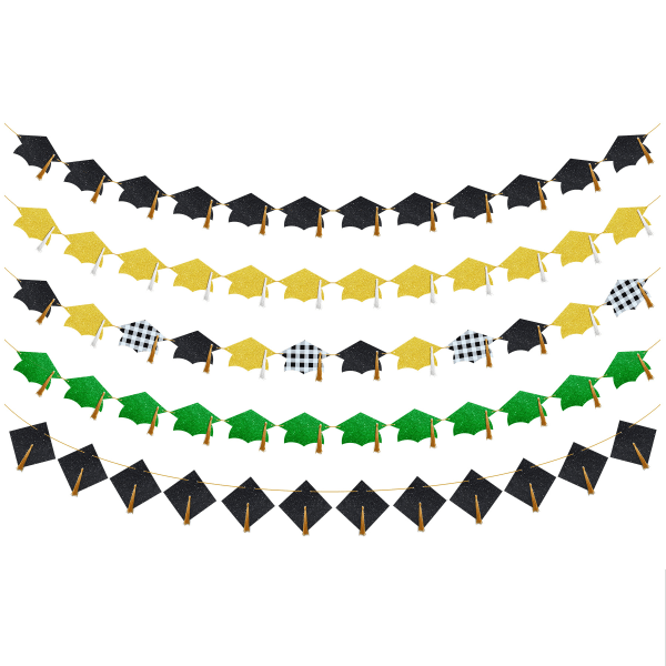 Examen Banner Vi är stolta över dig Dr. Hat Grön Guld Examen