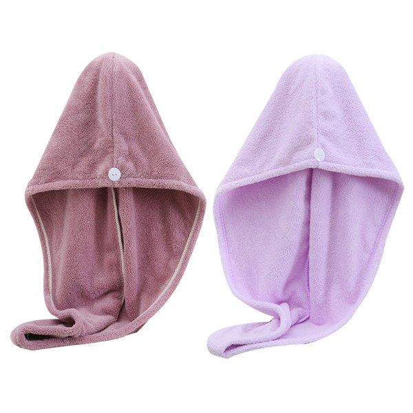 TG Hårhanddukspaket för kvinnor, 2-pack absorberande snabbtorkande hår
