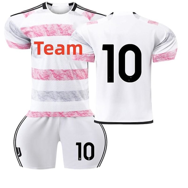 2024 Ny Fotballdrakt for Gutter Jenter Barn Sport Fotballdrakt Kostyme Menn Kvinner Unisex Fotballspiller Navn Stjerne Hvit Rosa Fotballuniformer XXL POGBA 10