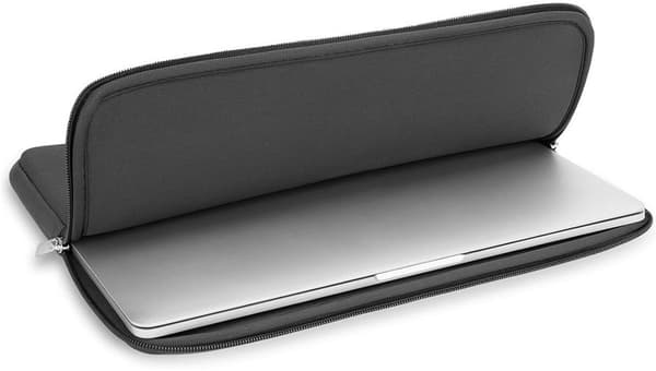 14 tommer laptop sleeve, polyester med neopren inderside, stød- og ridsebeskyttelse, ekstra lomme til arbejde og rejser, grå