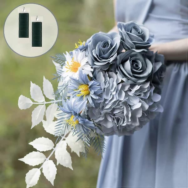 2 ruller grøn blomstertråd til kransbinding, kransbindingstråd—yux