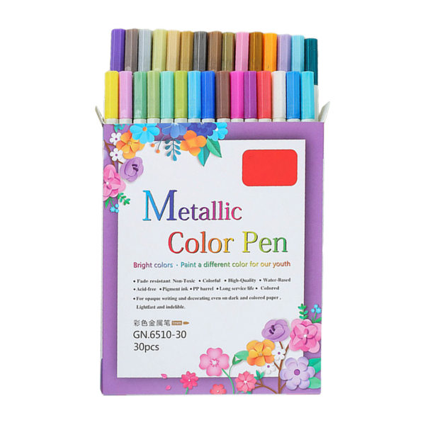 10/12/15/20/30 F?rger Metallic Micron Pen Detaljert Metal Paint Maker DIY Album 12 farger