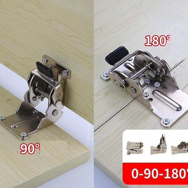 2 stk 0-90-180 grader sammenleggbare hengsler sølv sammenleggbart bord møbelhengsler