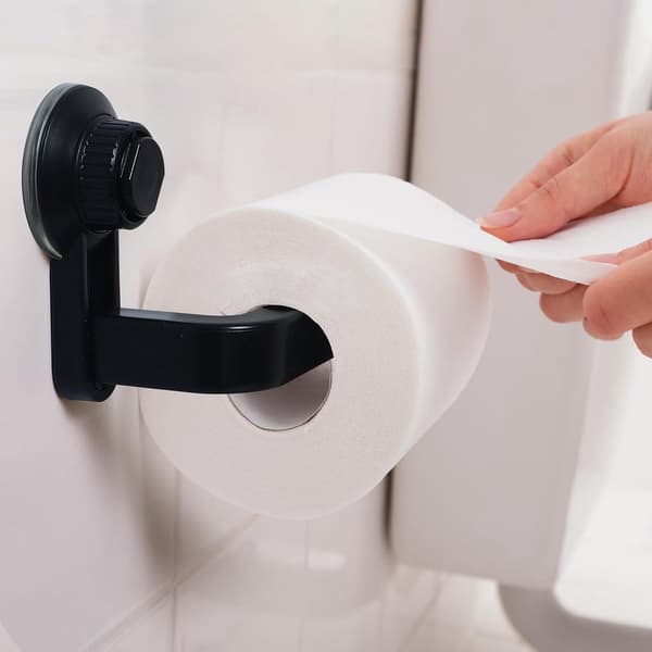 Toiletpapirholder - sort papirdispenser - 10*6,5*14,5 cm - Høj kvalitet - Holdbar