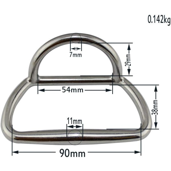 Galaxy 316 rustfritt stål D-ring gummi trekkraft hest heving jolle fast håndtak tilbehør