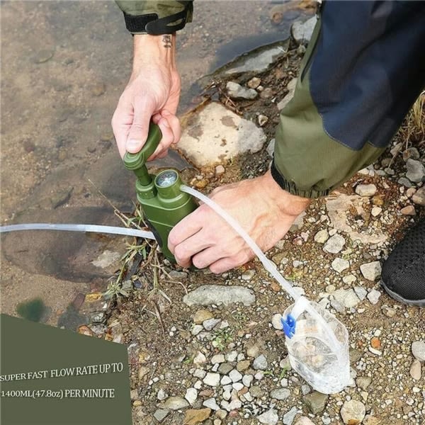 Bundeswehr Nytt 3-stegs vandfilter, dricksvattenkonditionering, udendørs, camping, vandbehandling