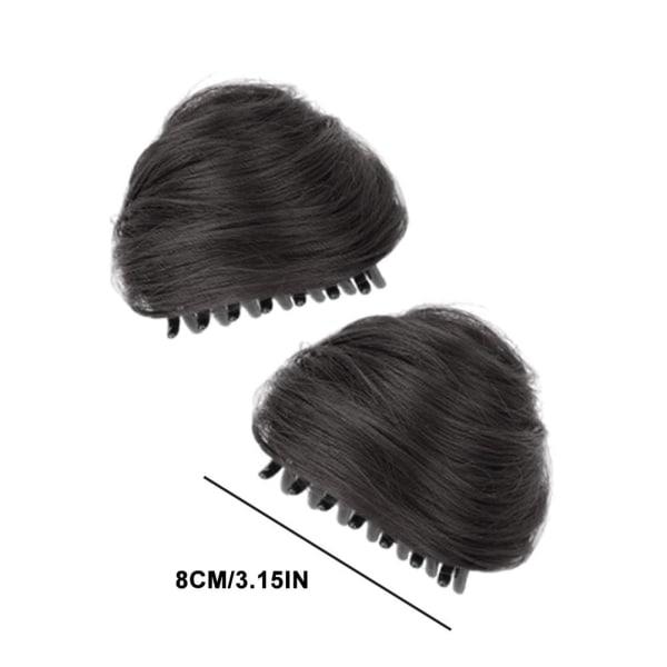 TG 2-pack/ set Kattöron Boll Chignon Peruk Hårclips Syntet Katt svart One-size