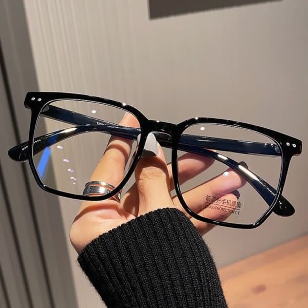 ZUEE Runde Briller Transparent Computer Brille Ramme Kvinder Mænd Anti Blåt Lys Blokerende Briller Optiske Brilleglas C-Sort