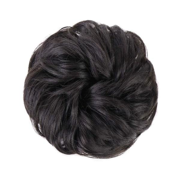TG Morica 1. Messy Bull Hair Scrunchies Extension Lockigt Vågigt Rörig Syntetisk Chignon För Kvinnor Updo Hairpiece Brun Svart