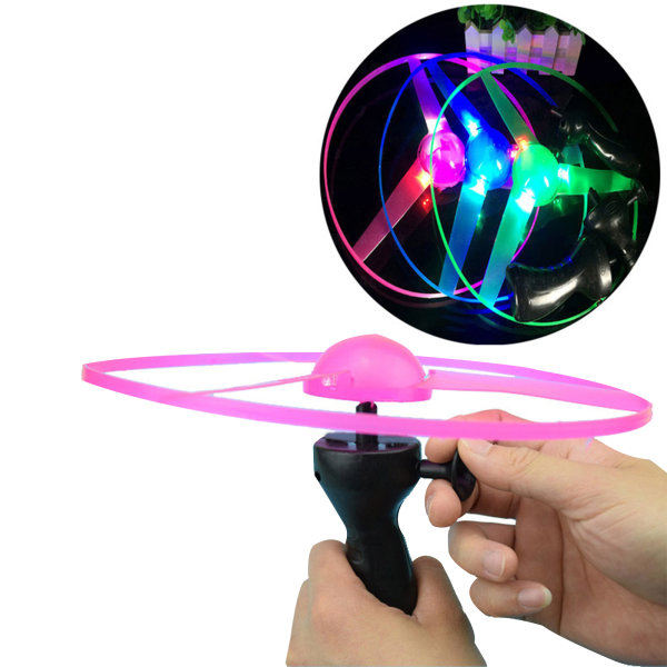 Valoisa lentävä levy Bambu Dragonfly Propeller-lelu hiljaisella LED-valolla Hauskaa sisä- ja ulkoleikkiä varten Aerocraft-lelu lapsille