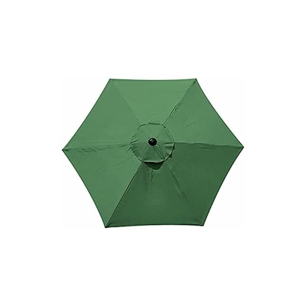 Parasol Udskiftningsbetræk - 6 Ribber - 2M/2.7M/3M - Vandtæt - Anti-Ultraviolet - Udskiftningsstof (2.7M / 8.9Ft, Grøn)