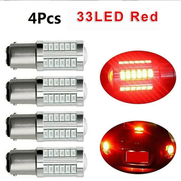 LED-lampor, 660lm, Rött Broms Stopp Bakljus, 4-pack-yux