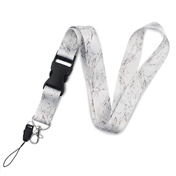 Stylish and practical lanyard - marble design white_yux