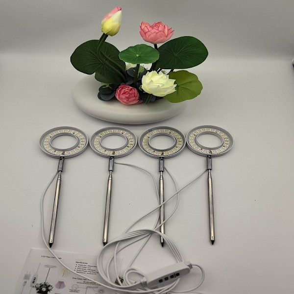 LED teleskopisk växtlampa tillväxtlampa ängelring suckulent rött och blått ljus fullspektrum blomtiming växtbelysning