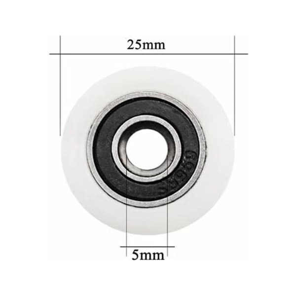 8-pack Duschdörrsrullar - 25mm Rullar - Duschkabinsrullar - Med Skruvar, av DEBUNS