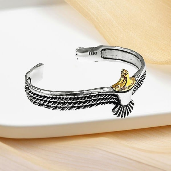Muay Silver vintage Eagle armbånd for menn og kvinner dominer kreative fjäder öppnings armbånd ornament gull
