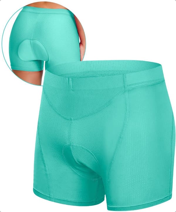 Cykelshorts til kvinder og mænd med pude - Mint - XXL