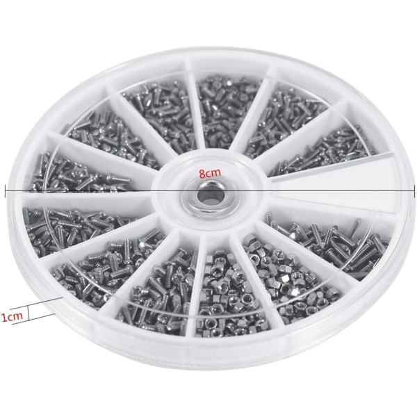 600 stk M1 M1.2 M1.4 M1.6 Mikro Rustfrit Stål Skruer og Bolte