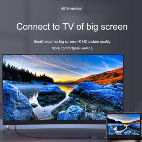 USB-sovitin Näyttölaajennus Type-C -liitäntä kaksois-HDMI-telakointiasemaan