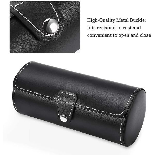 Reiseuret etui for 3 klokker, Watch Travel Case Roll, Reise PU-lærrull