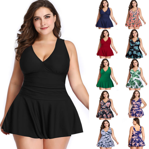 Plus Size Naisten Kaksiosaiset Uimapuvut Viini XL