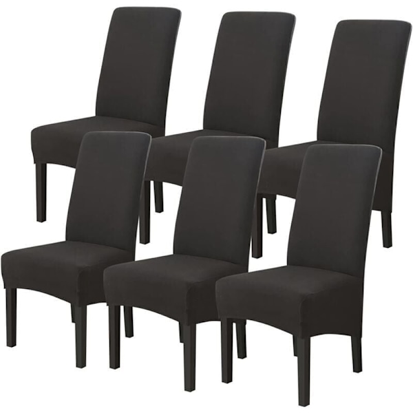 Stoltrekk 6 Stykker Stor Størrelse Svart, Universelle Stoltrekk til Spisestue, Moderne Stoltrekk til Stue for Bryllup Møte..DEBUNS