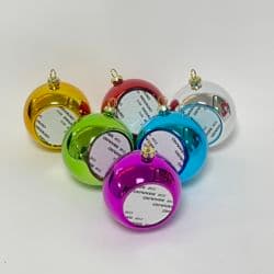 Trepyntkule 6 cm Plast Sublimering Julepyntkuler 6-pakning for juletrepynt