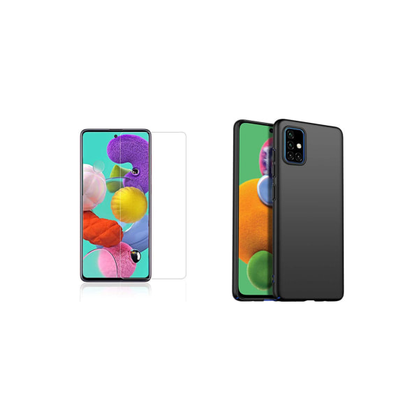 TG Mat Behandlet Tunt Skal & Skærmskydd Samsung Galaxy A71 Sort