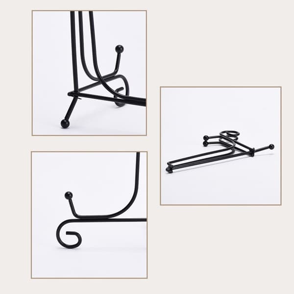 10\" Displayställ - Maximal räckvidd på 20 cm - Vikbart Displayställ - Tavellhållare - Bokstöd - Metall - Svart - 5-pack