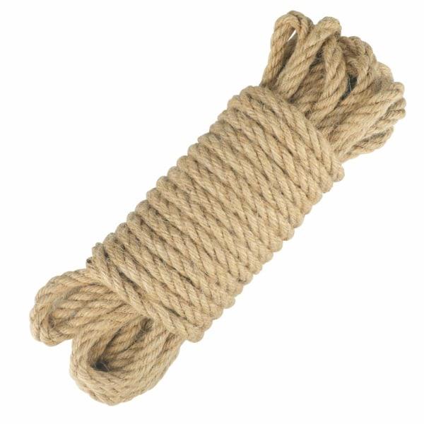 Jutetau hamprep 8 mm tykt for dekorasjon, gjør-det-selv håndverk, hagearbeid, kattetre (10 meter)