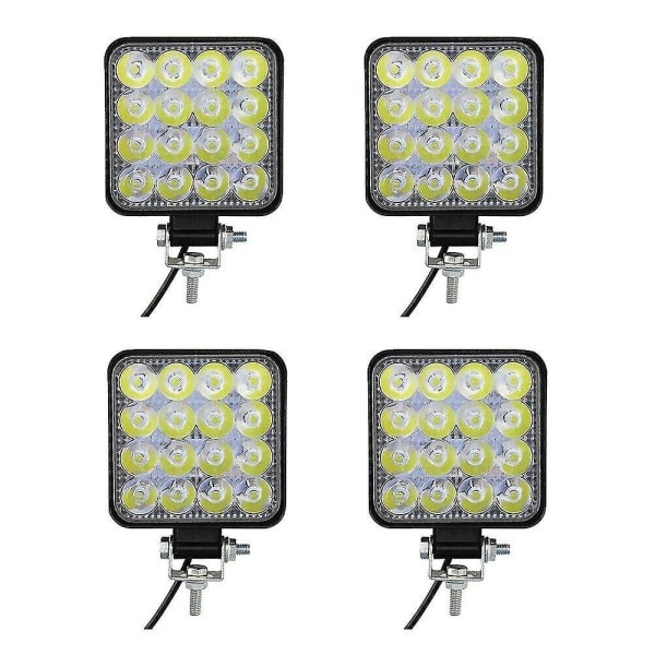 4x LED arbeidslys flomspot 48W 16LED for lastebil terrengtraktor 12V--