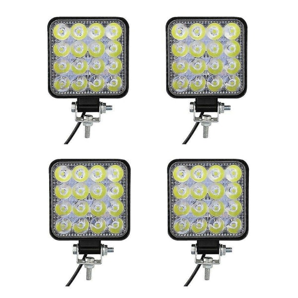 4x LED arbejdslys flood spots 48w 16led til lastbil terrængtraktor 12v--