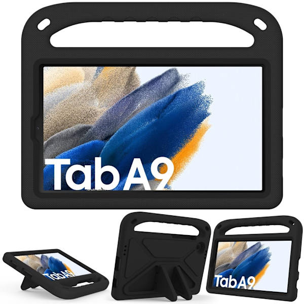 Samsung Galaxy Tab A9 Cover EVA Støttefod Sort_max